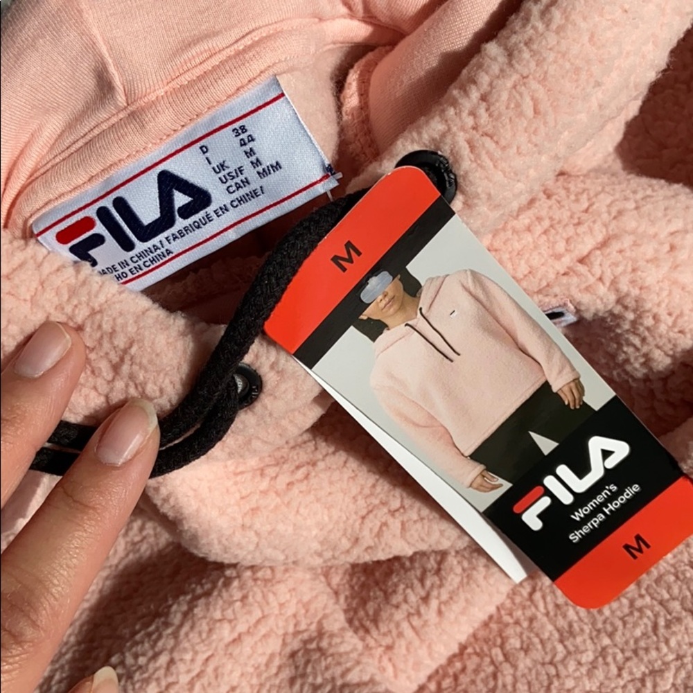 FILA Pink Sherpa Hoodie - Picture 3 of 4